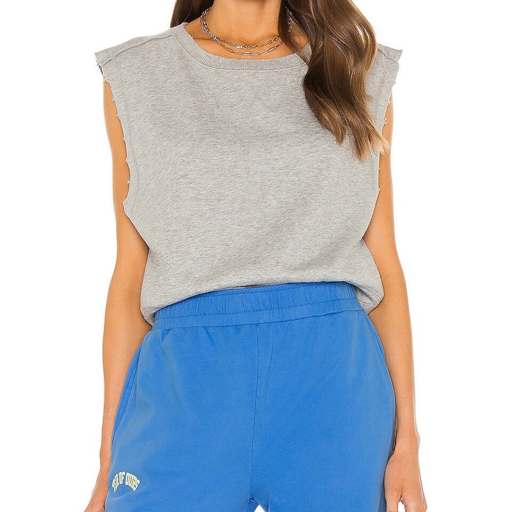 FREE PEOPLE MOVEMENT Kick It Muscle Sweat Tee in Heather Grey
